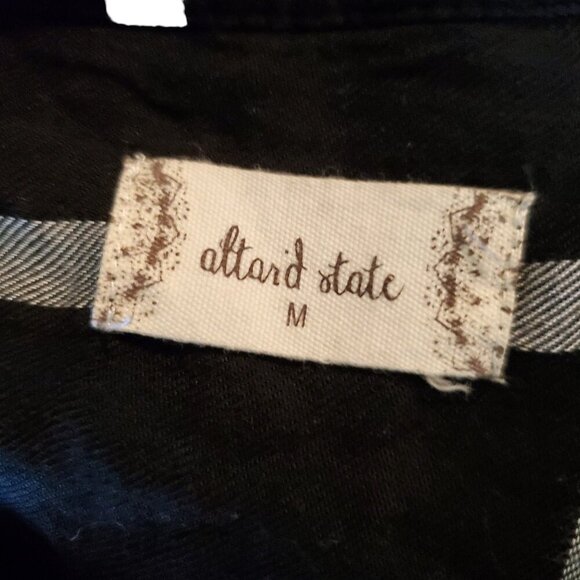 Altard State Medium Black & White Plaid Button-Down Midi Dress With Tie Waist - Picture 9 of 10